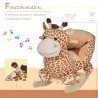 Caballito Balancín Infantil en Forma de Jirafa de Felpa para Bebés 18-36 Meses con Sonido y Cinturón 60x33x45 cm... - Ogal.Es