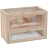 Jaula para Hámster de Madera de 2 Niveles Casa para Animales Pequeños con Plataformas Escaleras 60x35x42 cm Made... - Ogal.Es