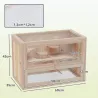 Jaula para Hámster de Madera de 2 Niveles Casa para Animales Pequeños con Plataformas Escaleras 60x35x42 cm Made... - Ogal.Es
