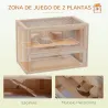 Jaula para Hámster de Madera de 2 Niveles Casa para Animales Pequeños con Plataformas Escaleras 60x35x42 cm Made... - Ogal.Es