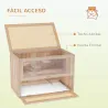 Jaula para Hámster de Madera de 2 Niveles Casa para Animales Pequeños con Plataformas Escaleras 60x35x42 cm Made... - Ogal.Es