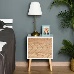 Mesita de Noche Madera con 2 Cajones Comoda Rústica Cajonera Mesilla Mueble para Dormitorio Armario Almacenamien... - Ogal.Es