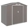 Caseta de Jardín 213x130x185 cm Cobertizo Metálico de Exterior para Almacenamiento de Herramientas Gris - Ogal.Es