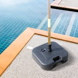 Base de Sombrilla Parasol de Playa Pies Soporte de Sombrilla Patio Jardín Lleno de Agua de 20 kg y Arena de 30 k... - Ogal.Es