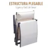 Tumbona de Jardín Plegable con Respaldo Ajustable en 7 Niveles Almohada y Reposabrazos 137x63,5x100,5 cm Beige - Ogal.Es