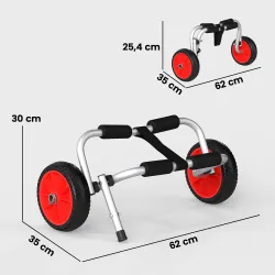 Carro de Transporte Kayak Plegable Barco Canoa Carrier Remolque Carretilla Carga 70kg con Ruedas Portacanoas 62x... - Ogal.Es