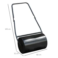 Rodillo de Césped de Jardín Apisonadora de Césped de Acero 38L Llena de Agua o Arena Medida de Rodillo ?50x32cm ... - Ogal.Es