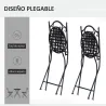Set de 2 Sillas Plegables de Jardín Bistro Silla Asiento Mosaico para Terraza Balcón Metal Carga 120 kg 50x40x94... - Ogal.Es