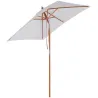 Parasol de Terraza Rectangular Inclinable 200x150x235 cm con Anti-UV Impermeable y Poste de Madera Crema - Ogal.Es