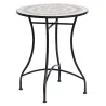Mesa de Jardín Redonda Mesa de Terraza Exterior Ø60x71 cm con Encimera de Mosaico Decorativo Carga 100 kg Mesa p... - Ogal.Es
