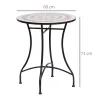 Mesa de Jardín Redonda Mesa de Terraza Exterior Ø60x71 cm con Encimera de Mosaico Decorativo Carga 100 kg Mesa p... - Ogal.Es