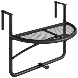 Mesa Colgante de Balcón Semicircular 60x47x50 cm Ajustable en Altura Simple y Conveniente para Barandilla de Bal... - Ogal.Es