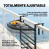 Mesa Colgante de Balcón Semicircular 60x47x50 cm Ajustable en Altura Simple y Conveniente para Barandilla de Bal... - Ogal.Es