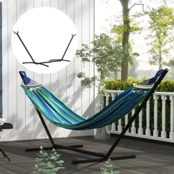 Soporte para Hamaca de Metal Ajustable y Resistente para Interior y Exterior 290x117x108 cm Negro - Ogal.Es