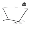 Soporte para Hamaca de Metal Ajustable y Resistente para Interior y Exterior 290x117x108 cm Negro - Ogal.Es