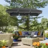 Sombrilla de Terraza de Aluminio 2x1,3x2,5 m Parasol de Jardín Rectangular con Función de Inclinación Gris - Ogal.Es