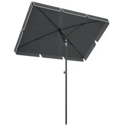 Sombrilla de Terraza de Aluminio 2x1,3x2,5 m Parasol de Jardín Rectangular con Función de Inclinación Gris - Ogal.Es
