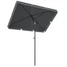 Sombrilla de Terraza de Aluminio 2x1,3x2,5 m Parasol de Jardín Rectangular con Función de Inclinación Gris - Ogal.Es