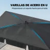 Sombrilla de Terraza de Aluminio 2x1,3x2,5 m Parasol de Jardín Rectangular con Función de Inclinación Gris - Ogal.Es