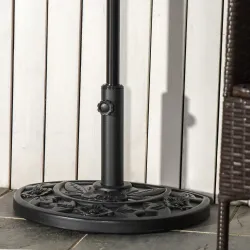 Base para Sombrilla Semicircular Peso 9 kg Soporte Parasol de Jardín Apto para Mástil de 35mm/38mm/48mm Relleno ... - Ogal.Es