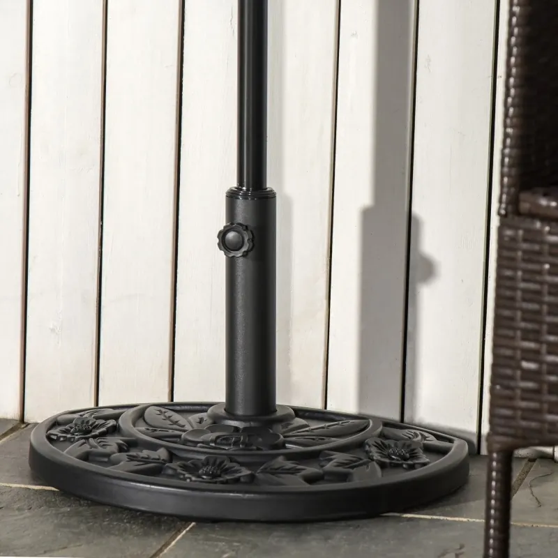 Base para Sombrilla Semicircular Peso 9 kg Soporte Parasol de Jardín Apto para Mástil de 35mm/38mm/48mm Relleno ... - Ogal.Es