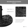Base para Sombrilla Semicircular Peso 9 kg Soporte Parasol de Jardín Apto para Mástil de 35mm/38mm/48mm Relleno ... - Ogal.Es