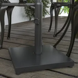 Base para Sombrilla Ajustable 40x40x43 cm de 13 kg Pie de Parasol Cuadrado Relleno de Cemento para Mástil de 35/... - Ogal.Es