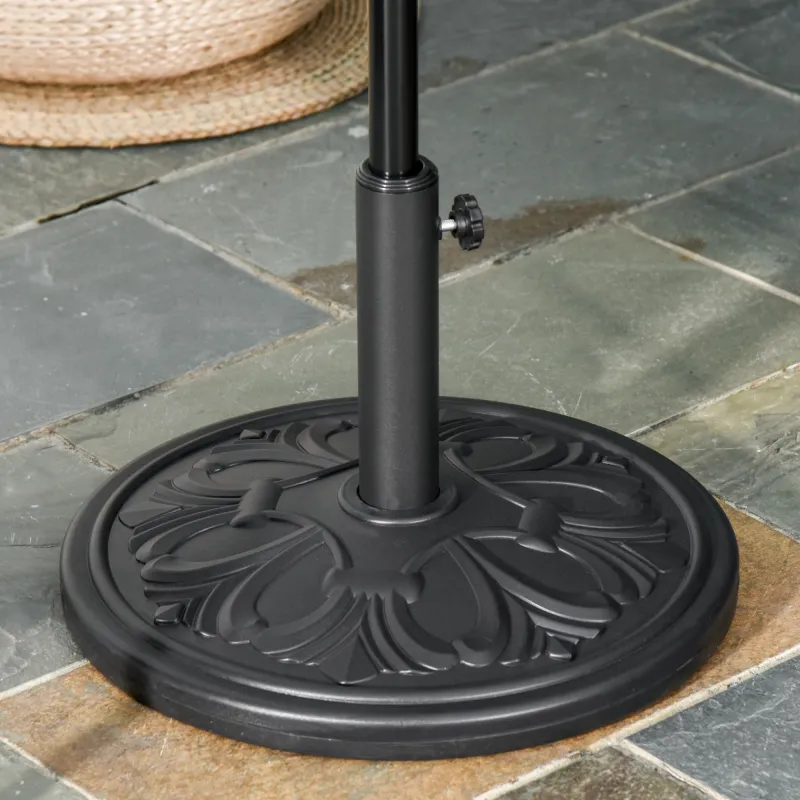 Soporte para Parasol Redondo de HDPE y Cemento Peso 13 kg para Poste de Paraguas de Ø35/38/48 mm Ø48x34 cm Negro - Ogal.Es