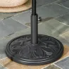 Soporte para Parasol Redondo de HDPE y Cemento Peso 13 kg para Poste de Paraguas de Ø35/38/48 mm Ø48x34 cm Negro - Ogal.Es