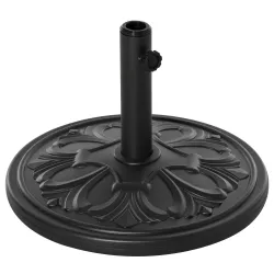 Soporte para Parasol Redondo de HDPE y Cemento Peso 13 kg para Poste de Paraguas de Ø35/38/48 mm Ø48x34 cm Negro - Ogal.Es