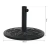 Soporte para Parasol Redondo de HDPE y Cemento Peso 13 kg para Poste de Paraguas de Ø35/38/48 mm Ø48x34 cm Negro - Ogal.Es