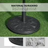 Soporte para Parasol Redondo de HDPE y Cemento Peso 13 kg para Poste de Paraguas de Ø35/38/48 mm Ø48x34 cm Negro - Ogal.Es