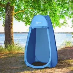 Tienda de Ducha Pop Up con Protección UV Techo Impermeable y Asa para Camping Playa 100x100x185 cm Azul - Ogal.Es