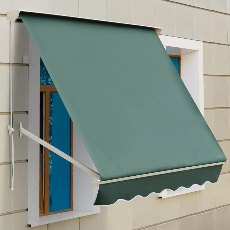 Toldo Manual Retráctil de Aluminio Toldo para Exterior Toldo de Balcón Ángulo Ajustable Impermeable Anti-UV Tela... - Ogal.Es