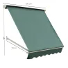 Toldo Manual Retráctil de Aluminio Toldo para Exterior Toldo de Balcón Ángulo Ajustable Impermeable Anti-UV Tela... - Ogal.Es