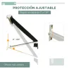 Toldo Manual Retráctil de Aluminio Toldo para Exterior Toldo de Balcón Ángulo Ajustable Impermeable Anti-UV Tela... - Ogal.Es