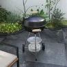 Barbacoa de Carbón Vegetal con Ruedas Parilla de Carbón BBQ Portátil Tapa y Tazón Esmaltados Mangos de Madera 48... - Ogal.Es