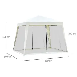 Carpa de Jardín 3x3 m Cenador con 4 Partes Laterales Mosquitera con Cremallera Protección UV Impermeable para Pa... - Ogal.Es