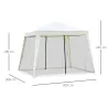 Carpa de Jardín 3x3 m Cenador con 4 Partes Laterales Mosquitera con Cremallera Protección UV Impermeable para Pa... - Ogal.Es