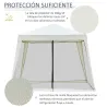 Carpa de Jardín 3x3 m Cenador con 4 Partes Laterales Mosquitera con Cremallera Protección UV Impermeable para Pa... - Ogal.Es