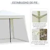 Carpa de Jardín 3x3 m Cenador con 4 Partes Laterales Mosquitera con Cremallera Protección UV Impermeable para Pa... - Ogal.Es