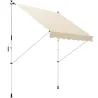 Toldo Manual Retráctil 300x150x170-280 cm con Altura Ajustable Manivela y Protección Solar para Terraza Beige - Ogal.Es