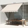 Toldo Manual Retráctil 300x150x170-280 cm con Altura Ajustable Manivela y Protección Solar para Terraza Beige - Ogal.Es