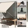 Toldo Manual Retráctil 300x150x170-280 cm con Altura Ajustable Manivela y Protección Solar para Terraza Beige - Ogal.Es