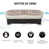 Plataforma Vibratoria con 2 Bandas Elásticas 200W Control Remoto 99 Velocidades USB Pantalla LED 54x33x14cm Café... - Ogal.Es