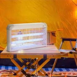 Lámpara Antimosquitos Eléctrico 30W Mata Mosquitos Eléctrico con Luz UV Efecto 60 m² 48,5x8,5x26,5 cm Gris - Ogal.Es