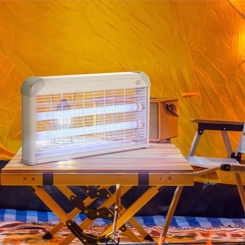 Lámpara Antimosquitos Eléctrico 30W Mata Mosquitos Eléctrico con Luz UV Efecto 60 m² 48,5x8,5x26,5 cm Gris - Ogal.Es