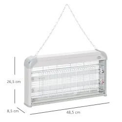 Lámpara Antimosquitos Eléctrico 30W Mata Mosquitos Eléctrico con Luz UV Efecto 60 m² 48,5x8,5x26,5 cm Gris - Ogal.Es