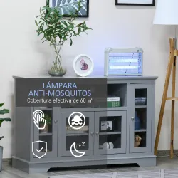 Lámpara Antimosquitos Eléctrico 30W Mata Mosquitos Eléctrico con Luz UV Efecto 60 m² 48,5x8,5x26,5 cm Gris - Ogal.Es