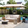 Sombrilla Doble para Jardín 460x270x240 cm Parasol Anti UV con Manivela para Exterior Patio Terraza Piscina Colo... - Ogal.Es